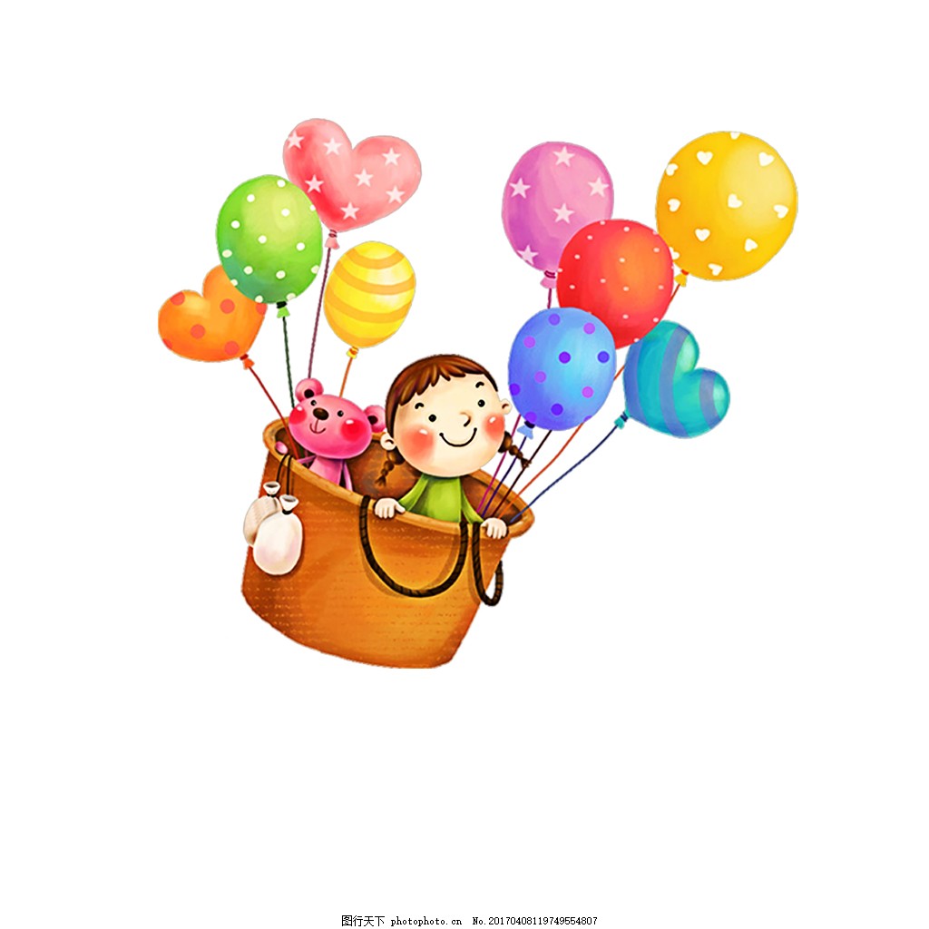 彩色卡通可爱气球装饰矢量图免费下载【免抠元素PNG】-90设计网