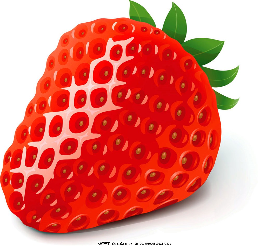 草莓卡通背景插图(草莓、卡通、背景、图案、果实、水果、植物)儿童插图_北极熊素材库