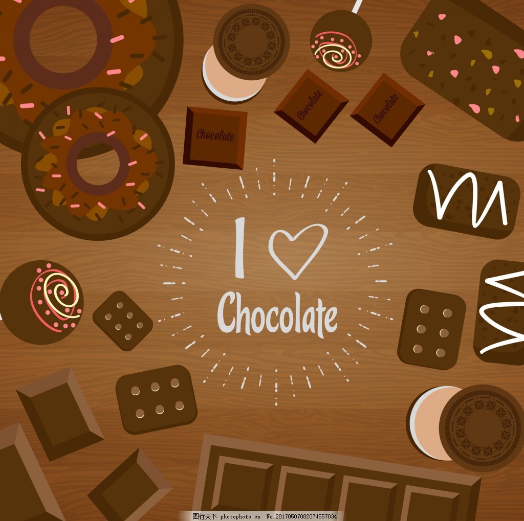 手绘巧克力食品图片素材-编号25009137-图行天下