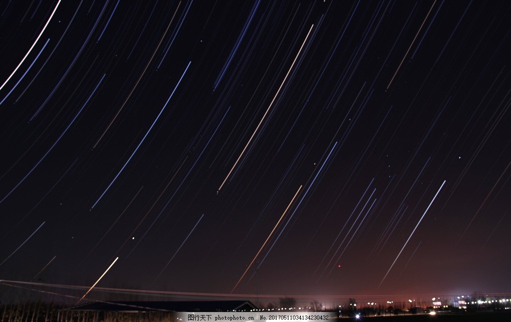 夜空星轨 流星图片 自然风景 自然景观 图行天下素材网