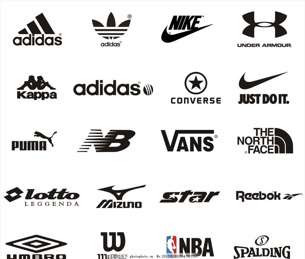简约6组鞋子标志logo图标设计_公共标识标志_标志图标-图行天下素材网