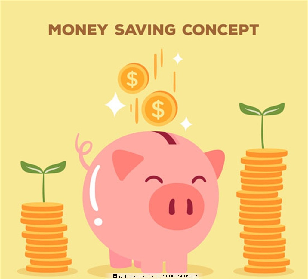 金融理财投资小猪储蓄罐金币海报图片下载 - 觅知网