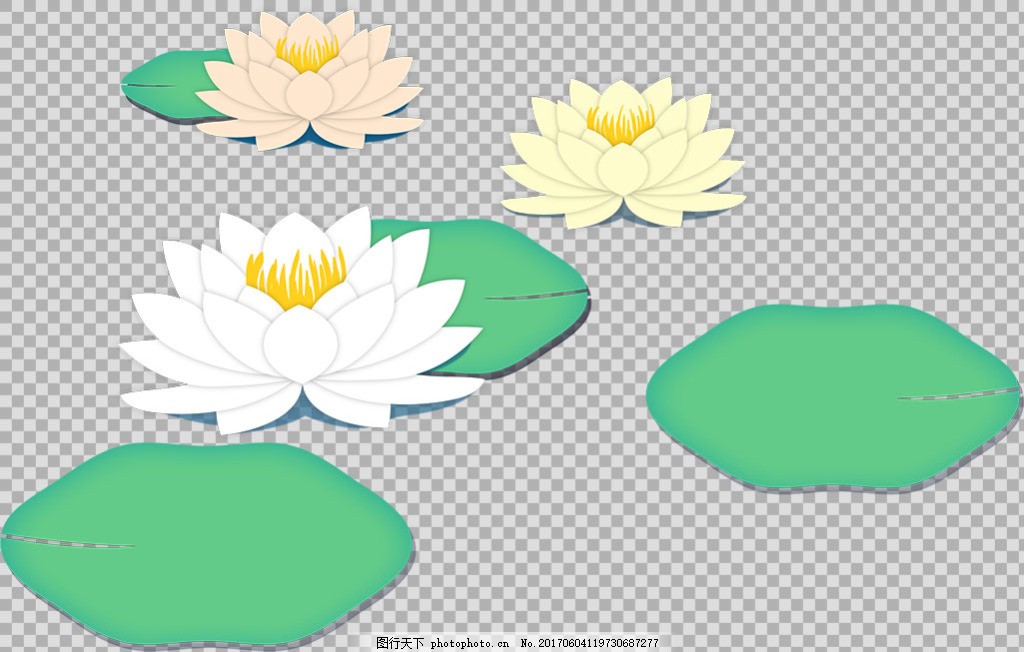 水上荷花莲花免抠png透明图层素材图片 装饰图案 设计元素 图行天下素材网