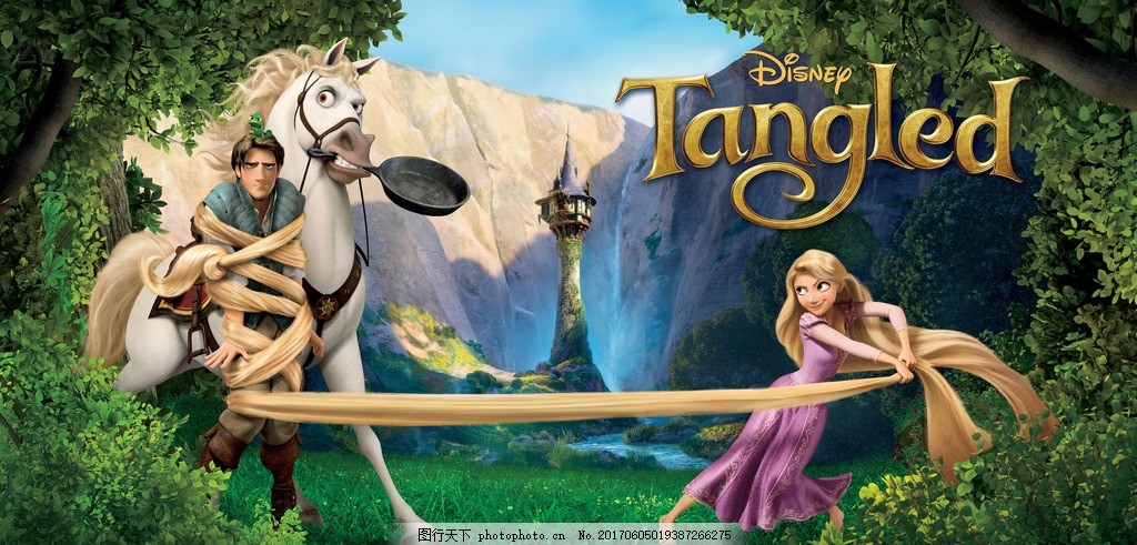 魔发奇缘,长发姑娘,长发公主,迪士尼公主,巫婆,城堡,长发城堡,迪士尼,迪士尼动画,预告版,正式版,动画海报,经典动画海报,Walt,Disney,设计,文化艺术,影视娱乐,300DPI,JPG