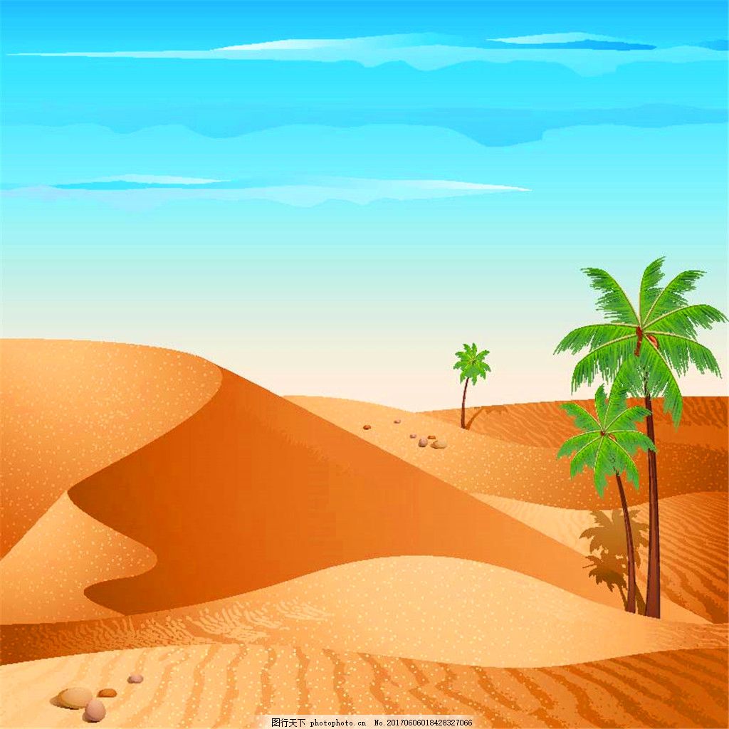 沙漠风景插画插图设计图__自然风光_自然景观_设计图库_昵图网nipic.com