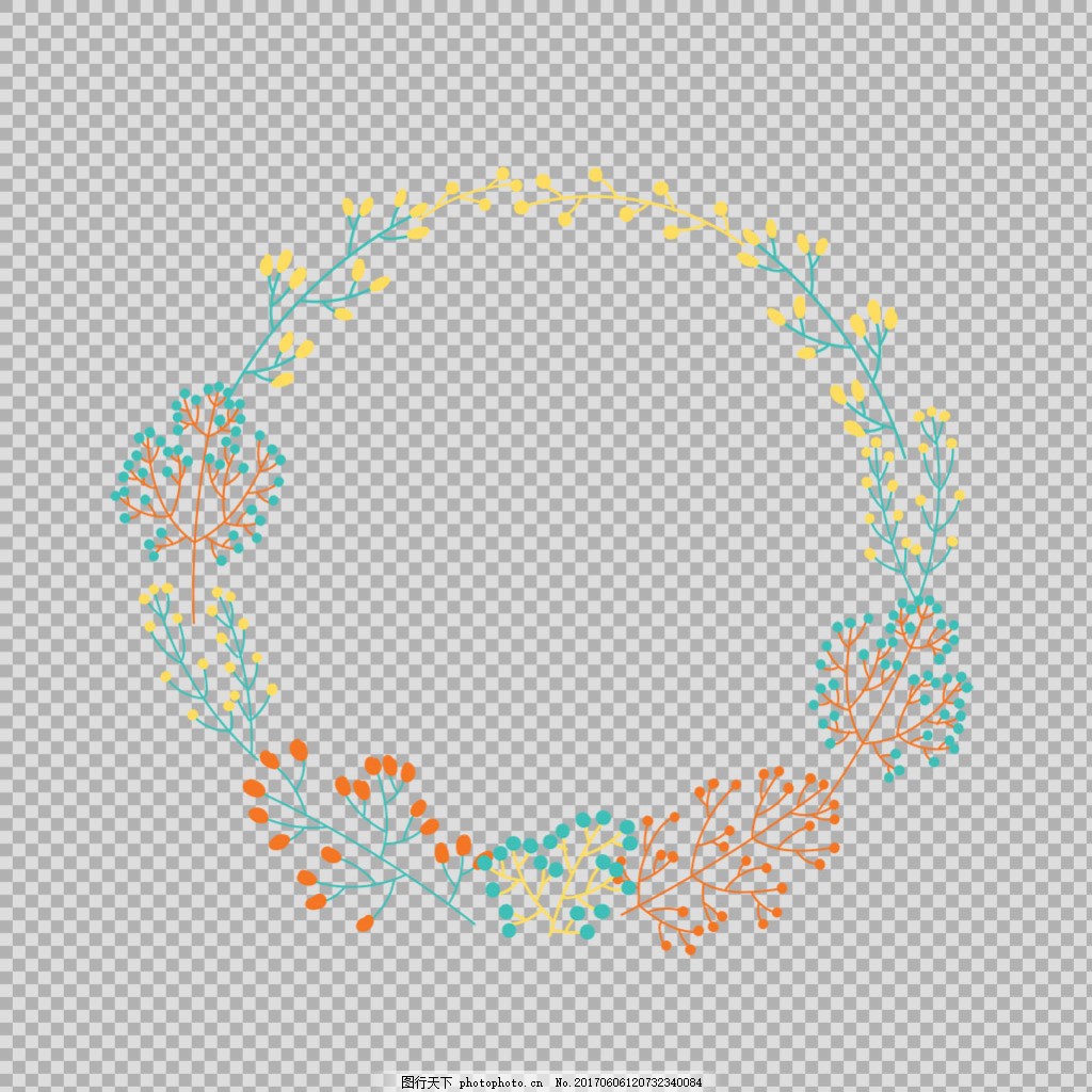 彩色圆形花边免抠png透明图层素材图片 纹理边框 设计元素 图行天下素材网