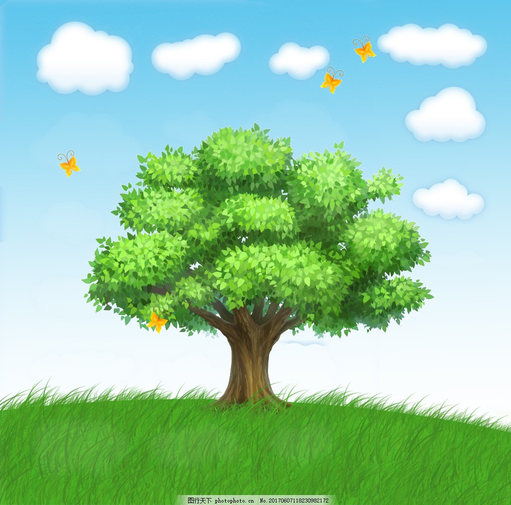 矢量卡通树图片素材免费下载 - 觅知网