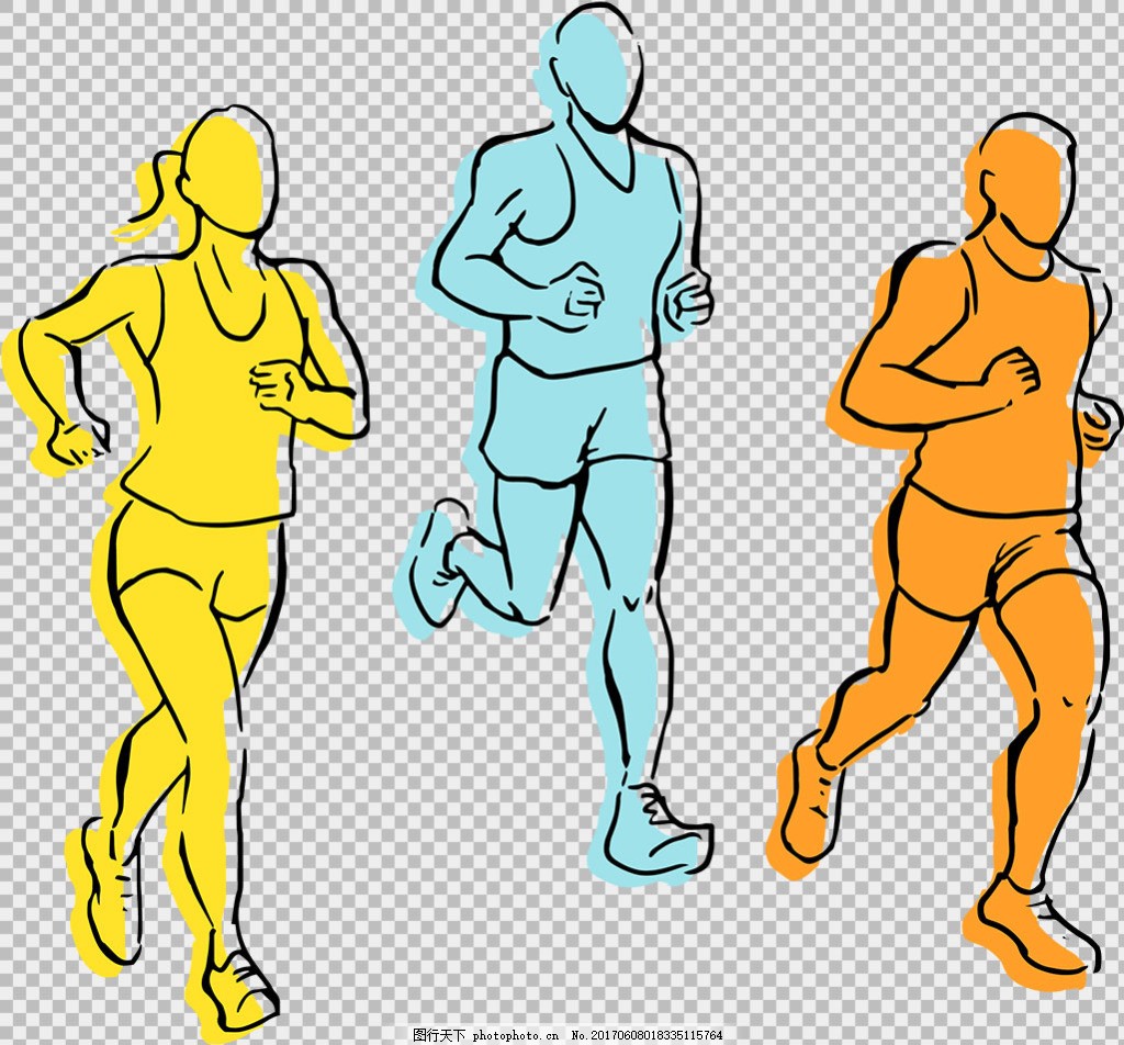 跑步健身男女插画图片下载-正版图片400071577-摄图网