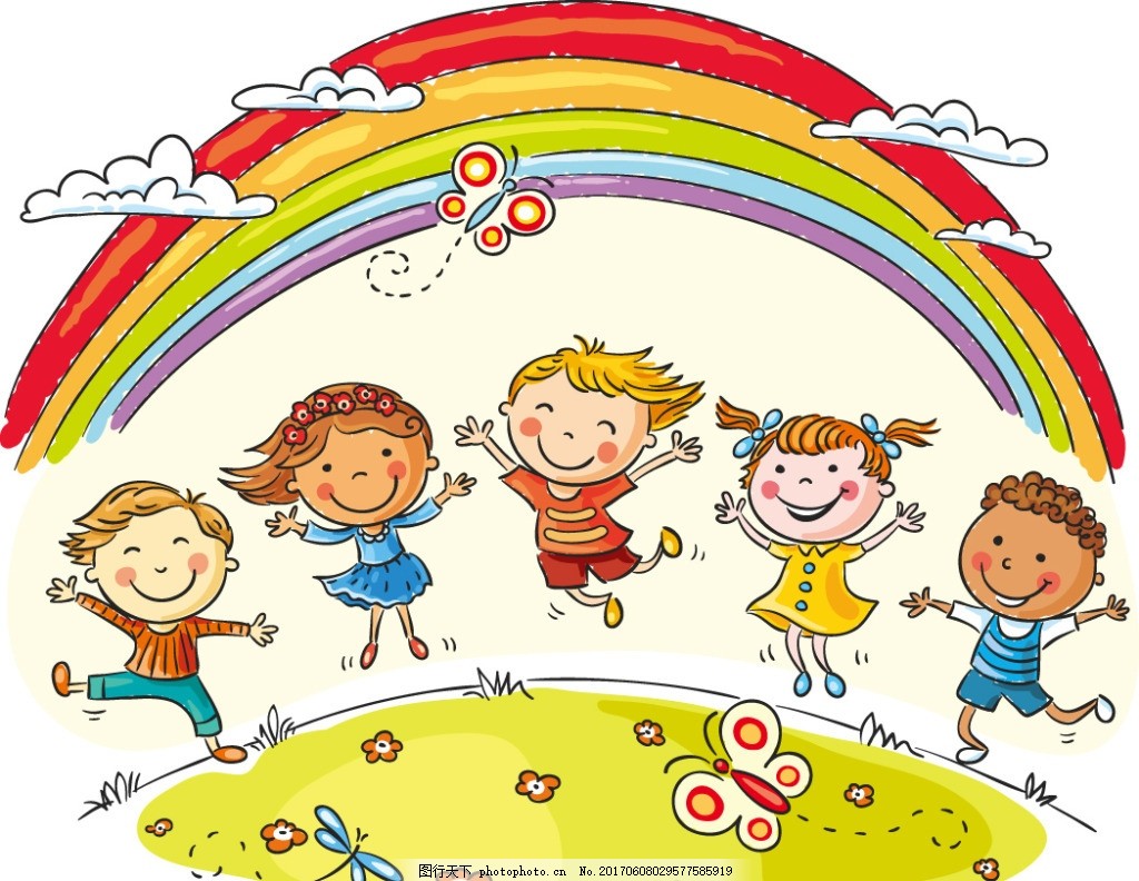 儿童水彩画图片 "美丽的彩虹"少年宫作品欣赏 肉丁儿童网