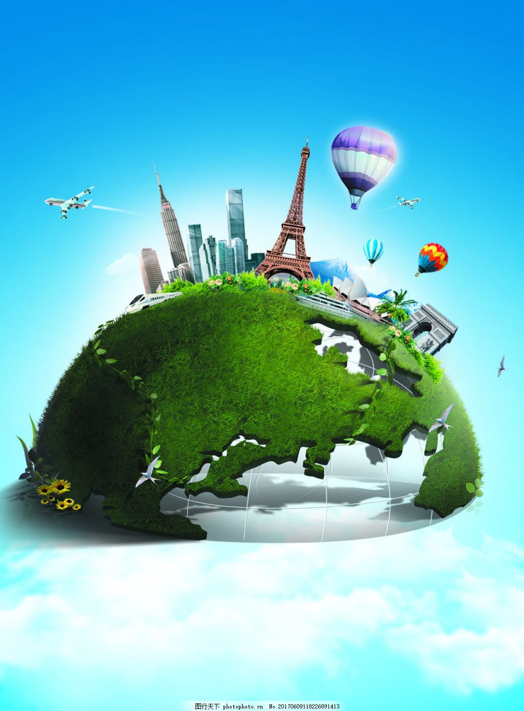 绿色创意爱护环境4月22日世界地球日公益海报图片下载 - 觅知网