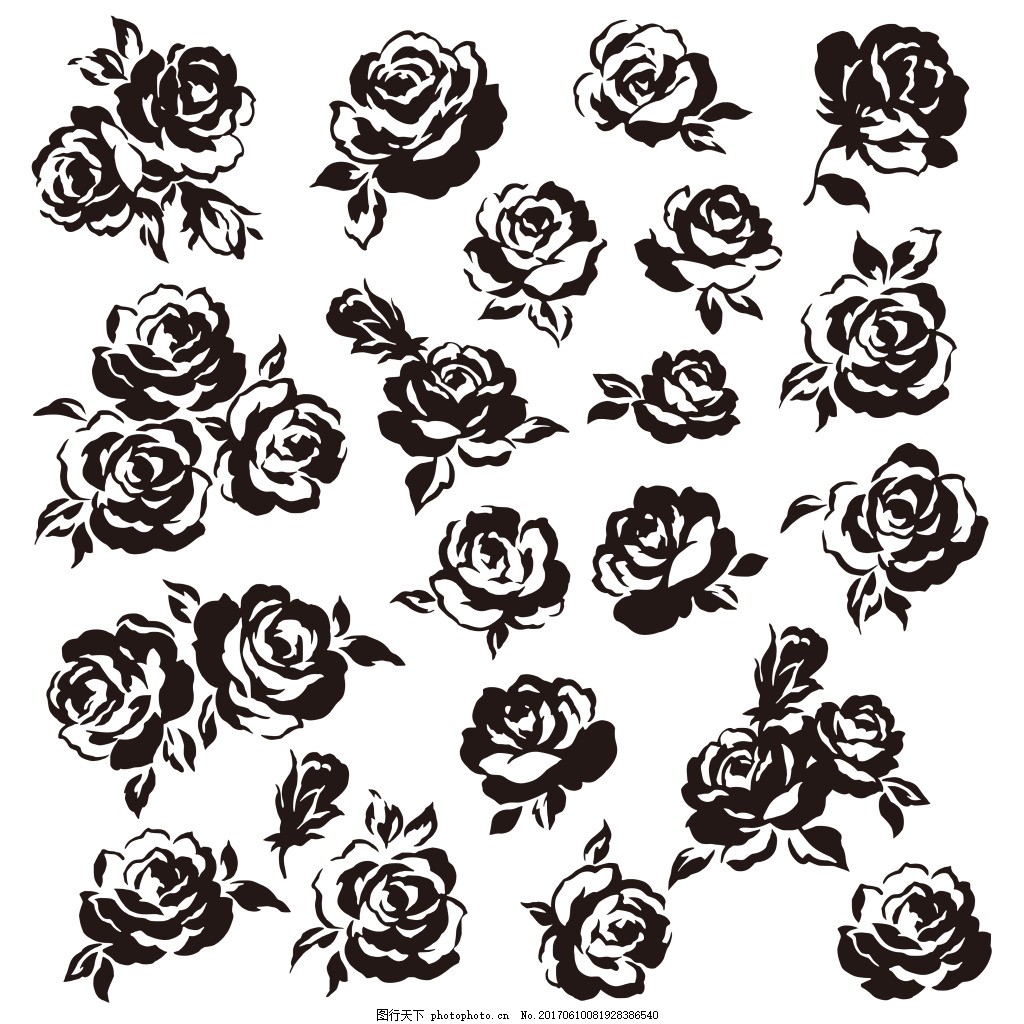 黑白玫瑰花设计图__广告设计_广告设计_设计图库_昵图网nipic.com